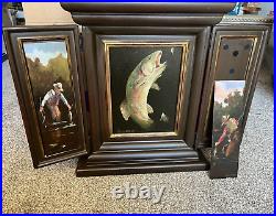 4 Peggy Everett Oil paintings In 3 Panel Display Box Fishing