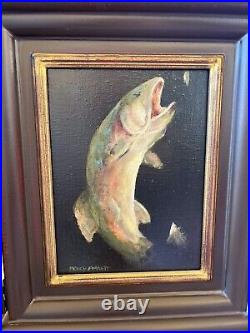 4 Peggy Everett Oil paintings In 3 Panel Display Box Fishing