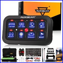 AUXBEAM 8 Gang Switch Panel On-Off LED Light Circuit Control (Blue Back light)