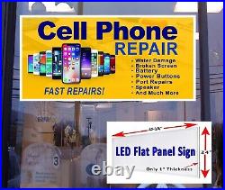 Cell Phone Repair Fast Repair LED flat panel light box window sign 48x24