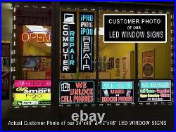 Cell Phone Repair Led illuminated Light Box window sign 48x12 Flat Panel Led