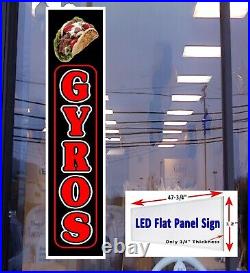 GYROS LED flat panel light box window sign vertical 48x12