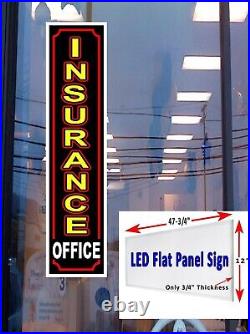 INSURANCE OFFICE Led flat panel light box window Sign 48 x 12