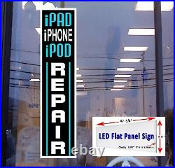IPad iPhone iPod Repair Led flat panel light box window sign 48x12