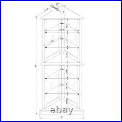 Lighted Glass 3-Sided Corner Display Curio Cabinet Furniture Home Living-Walnut