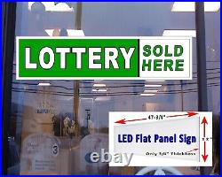 Lottery Sold Here Led flat panel light box Window Sign 48x12