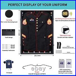 Military Uniform Display Case Police Uniform Display Frame Large-Black