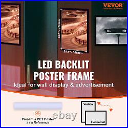 VEVOR 27 x 40 LED Light Box Movie Poster Display Advertising Art Picture Frame